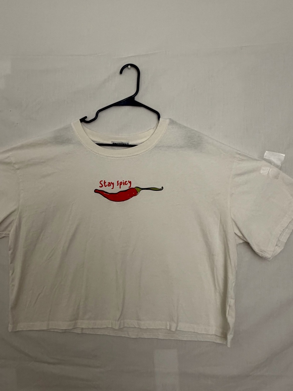 Princess Polly Women White Stay Spicy Chili Pepper Graphic Crop Tee Sz 10(A855)